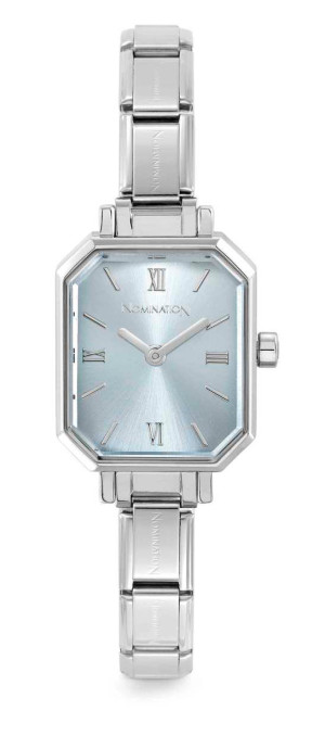 Nomination Paris kello with new rectangular steel strap Light blue 076037/015