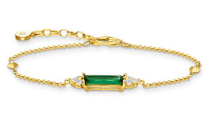 Thomas Sabo rannekoru green stone gold A2018-971-6-L19V