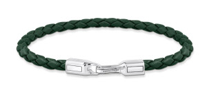 Thomas Sabo Rebel At Heart vihreä nahkarannekoru A2147-682-6-L19
