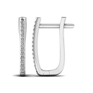 Lykken Elegance valkokultaiset timanttikorvakorut 1,7 x 15,1 mm