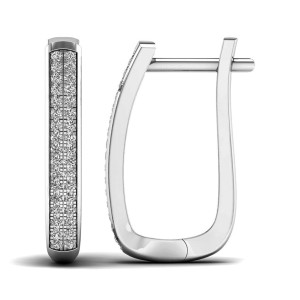 Lykken Elegance valkokultaiset timanttikorvakorut 3,2 x 19,2 mm