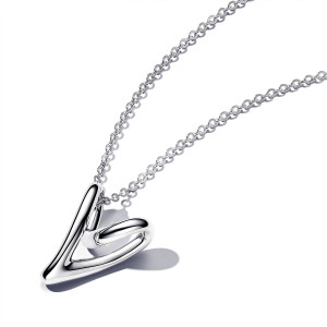 Pandora Essence hopeinen sydänkaulakoru 393272C00-70