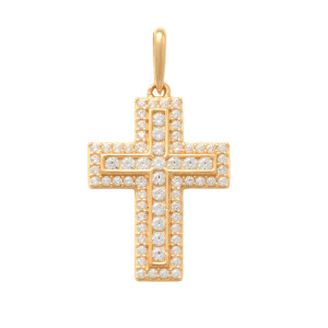 Lykken Crosses kultainen ristiriipus zirkonioilla 17.2 mm
