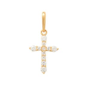 Lykken Crosses kultainen ristiriipus zirkonioilla 11.7 mm