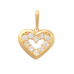 Lykken Hearts kultainen mini sydänriipus zirkonoilla 9.3 mm