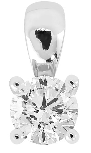 Lykken Elegance valkokultainen timanttiriipus halo 4,5 x 7,5 mm
