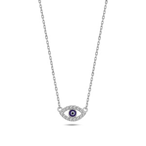 Lykken Casuals hamsas eye sininen zirkonia hopeakaulakoru 42+3cm