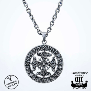 Northern Viking Jewelry Neljä Thorin Vasaraa hopeariipus NVJ-H-RS030