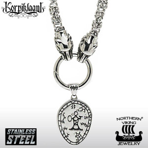 Northern Viking Jewelry Kuningasketju + Korpiklaani Noitarumpu riipus NVJRS068_60cm