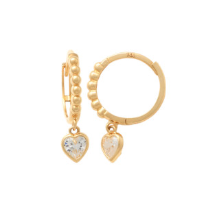 Lykken Hearts kultaiset riippuvat sydänkorvakorut 13 mm