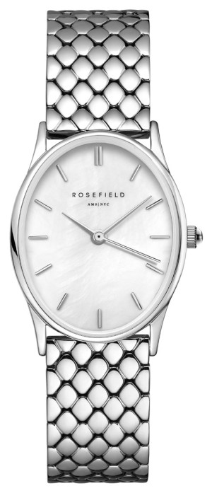 Rosefield The Oval White MOP Steel Silver OWGSS-OV03