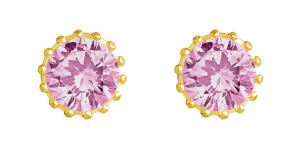 Lempikoru Nuppu yksikivinen korvakoru pinkki keltakullattu 8 mm 53 073 06 000