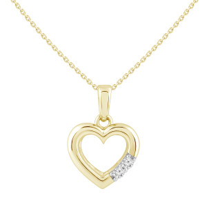 Lykken Elegance keltakultainen sydän timanttikaulakoru 0.04ct