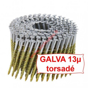 Kicloutou Pointes 16° 3.8x130 mm spiralées galva 13µ en rouleaux fil métal X 1800
