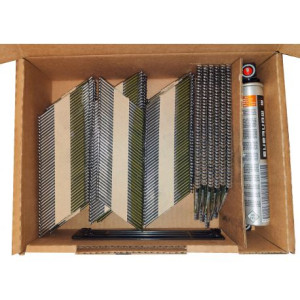Kicloutou clou en bande 34° CRANTEES ACIER 2.8x75 boite de 2200 avec gaz