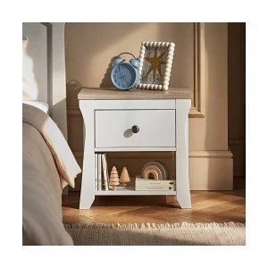 CuddleCo Clara Bedside Table - White/Ash
