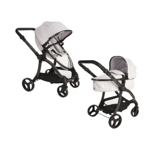 Roma Egg Dolls Pram - Houndstooth Silver