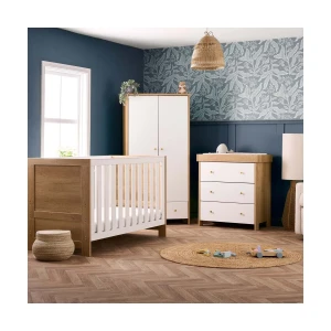 Obaby Nika 3 Piece Room Set - Oak & White