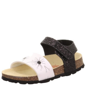 Dziewczęce sandały SUPERFIT FUSSBETTPANTOFFEL Weiss/Schwarz 34