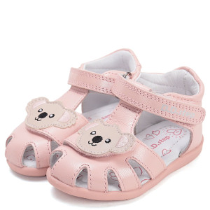 DD Step skórzane Sandałki Barefoot Baby Pink Koala 21