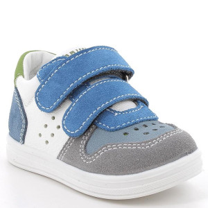 Buty PRIMIGI biało-niebieskie skórzane sneakersy 23