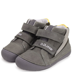 DD Step wyższe skórzane szare buty dla dzieci Barefoot 29