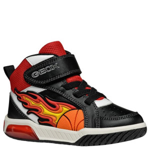 GEOX Sneakersy ze światełkami J Inek Boy C Black/Red 34