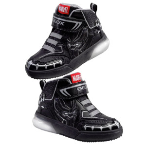 GEOX świecące Sneakersy Avengers J Grayjay B.B Black/Silver 33