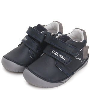 DD Step skórzane półbuty Barefoot Royal Blue ze słonikiem 20