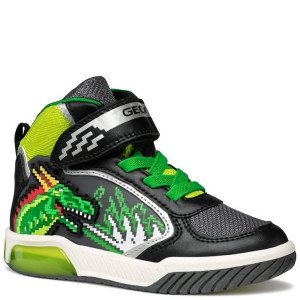 GEOX Sneakersy ze światełkami J Inek Boy A Black/Lime 28