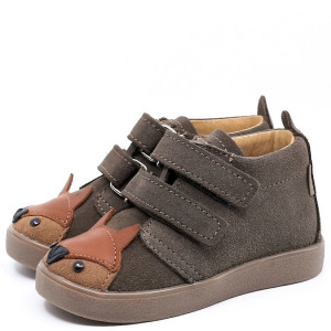Mrugała skórzane dziecięce buty SUZIE Fox Grey 27