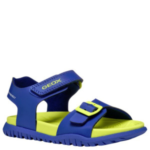 Lekkie piankowe sandałki Geox Water Friendly J Sandal Fusbetto B. A Royal/Fluo Yellow 26
