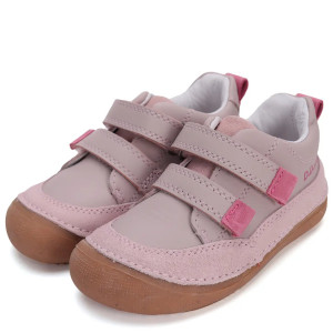 DD Step skórzane dziewczęce półbuty Barefoot Pink 31