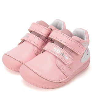 DD Step skórzane różowe buty Barefoot z chmurką 22