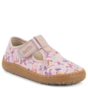 Froddo dziecięce kapcie Barefoot Canvas T-Bar Pink 22