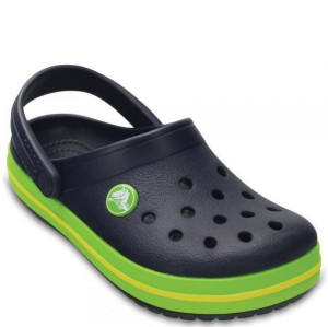 Kids Crocband Clog Navy/Volt Green 23/24