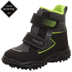 Superfit lekkie i ciepłe buty zimowe chłopięce z membraną GoreTex Husky2 Schwarz/Hellgrun 31