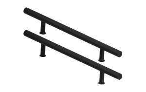 Czarna Antaba okrągła - pochwyt do drzwi, 80cm prosta, dwustronna