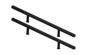 Czarna Antaba okrągła - pochwyt do drzwi, 100cm prosta, dwustronna