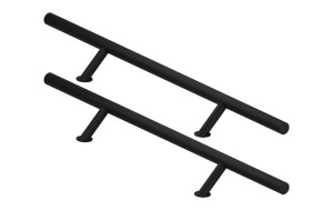 Czarna Antaba okrągła - pochwyt do drzwi, 100cm skośna, dwustronna