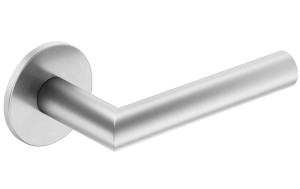 Srebrna okrągła klamka do drzwi Arabis rozeta R SLIM - chrom satynowy