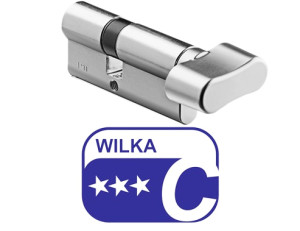 Wkładka 50/50, klasa C, 1405C, atestowana WILKA, 3 klucze, z gałką, nikiel