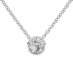Kohinoor halsband i vit guld med vit topas 123-P5673V