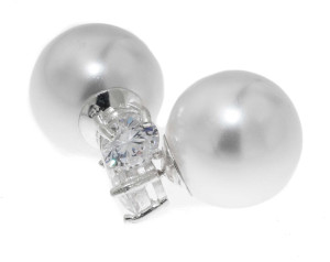 Silver Bar BB-örhängen Cz 8/16 White-Wh