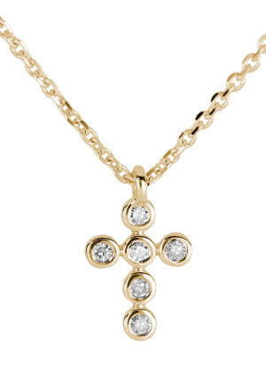 Kohinoor korshalsband med diamater i gulguld 213-P6062