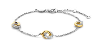 TI SENTO tvåfärgat armband med zirkonia stenar 2925ZY