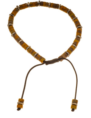 Silver Bar natural sten armband  kaffe justebart 4423