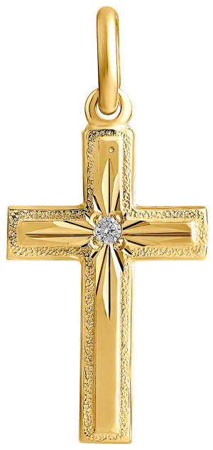 Top Gold silver kors 11x18mm diamant 0.01ct guldpläterad 525666154002