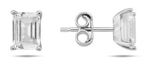 Lykken Casuals baquette silverörhängen