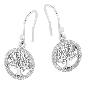 Lykken Symbols Tree of Life silverörhängen